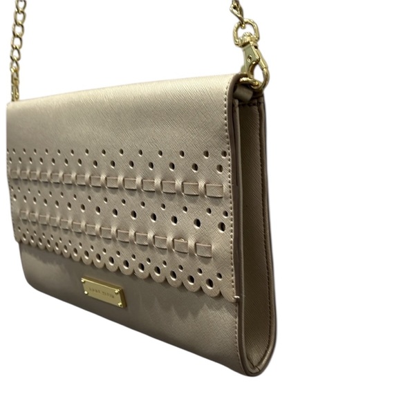 Anne Klein Laser Cut Gold Shoulder Bag EUC - Picture 8 of 12